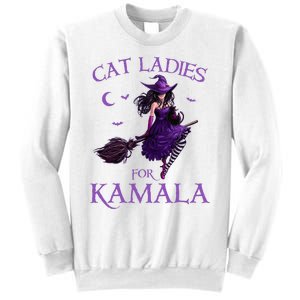 Cat Ladies For Kamala Harris 2024 Witches Harris Halloween Sweatshirt