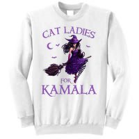 Cat Ladies For Kamala Harris 2024 Witches Harris Halloween Sweatshirt