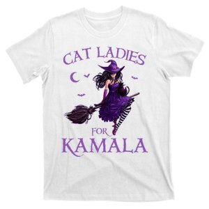 Cat Ladies For Kamala Harris 2024 Witches Harris Halloween T-Shirt