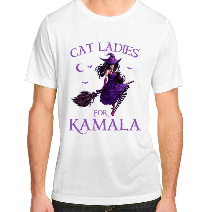 Cat Ladies For Kamala Harris 2024 Witches Harris Halloween Adult ChromaSoft Performance T-Shirt