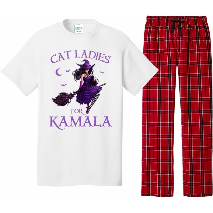 Cat Ladies For Kamala Harris 2024 Witches Harris Halloween Pajama Set