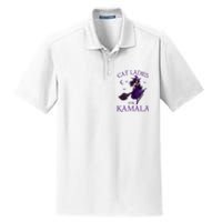 Cat Ladies For Kamala Harris 2024 Witches Harris Halloween Dry Zone Grid Polo