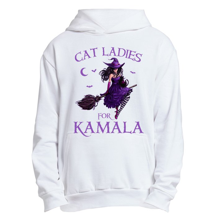 Cat Ladies For Kamala Harris 2024 Witches Harris Halloween Urban Pullover Hoodie