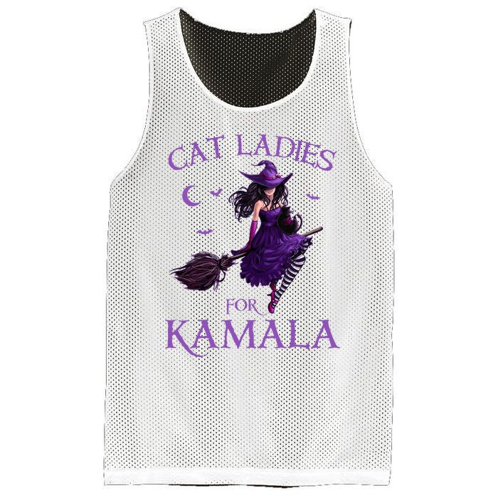 Cat Ladies For Kamala Harris 2024 Witches Harris Halloween Mesh Reversible Basketball Jersey Tank