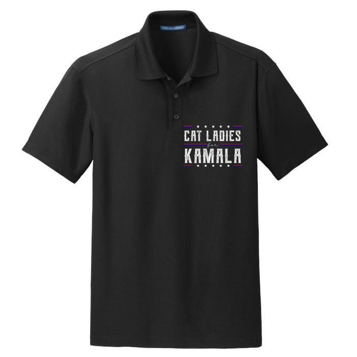 Cat Ladies For Kamala 2024 Dry Zone Grid Polo