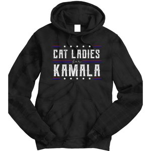 Cat Ladies For Kamala 2024 Tie Dye Hoodie