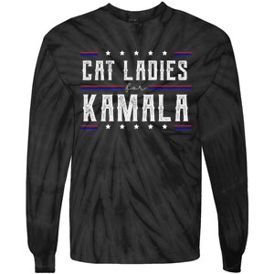 Cat Ladies For Kamala 2024 Tie-Dye Long Sleeve Shirt