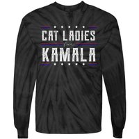 Cat Ladies For Kamala 2024 Tie-Dye Long Sleeve Shirt