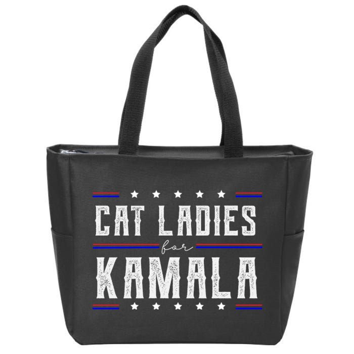 Cat Ladies For Kamala 2024 Zip Tote Bag