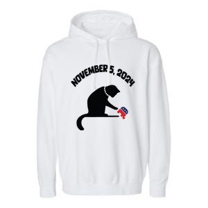 Cat Ladies For Kamala Harris Funny Cat With Pearls Garment-Dyed Fleece Hoodie