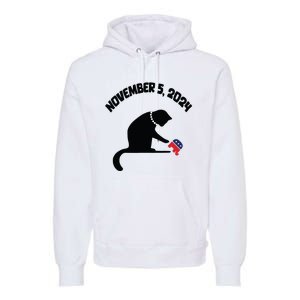 Cat Ladies For Kamala Harris Funny Cat With Pearls Premium Hoodie