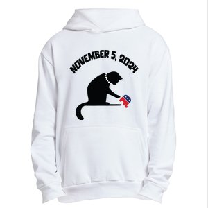 Cat Ladies For Kamala Harris Funny Cat With Pearls Urban Pullover Hoodie