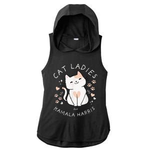 Cat Ladies For Kamala Harris Ladies PosiCharge Tri-Blend Wicking Draft Hoodie Tank