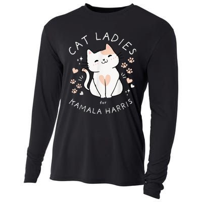 Cat Ladies For Kamala Harris Cooling Performance Long Sleeve Crew