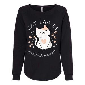 Cat Ladies For Kamala Harris Womens California Wash Sweatshirt