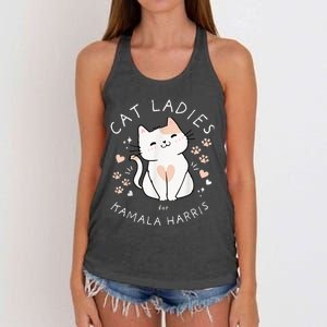 Cat Ladies For Kamala Harris Women's Knotted Racerback Tank