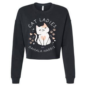 Cat Ladies For Kamala Harris Cropped Pullover Crew