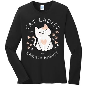 Cat Ladies For Kamala Harris Ladies Long Sleeve Shirt