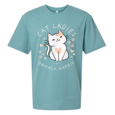 Cat Ladies For Kamala Harris Sueded Cloud Jersey T-Shirt