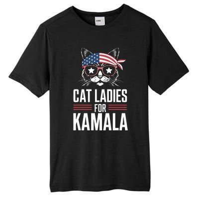 Cat Ladies For Kamala Funny Cat 2024 President Kamalaharris Tall Fusion ChromaSoft Performance T-Shirt