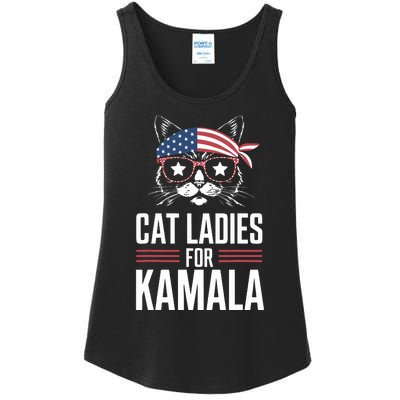 Cat Ladies For Kamala Funny Cat 2024 President Kamalaharris Ladies Essential Tank