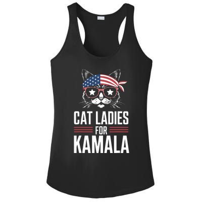 Cat Ladies For Kamala Funny Cat 2024 President Kamalaharris Ladies PosiCharge Competitor Racerback Tank