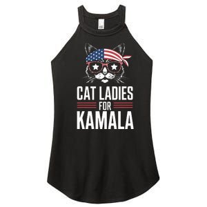 Cat Ladies For Kamala Funny Cat 2024 President Kamalaharris Women's Perfect Tri Rocker Tank