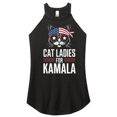 Cat Ladies For Kamala Funny Cat 2024 President Kamalaharris Women’s Perfect Tri Rocker Tank