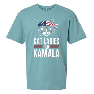 Cat Ladies For Kamala Funny Cat 2024 President Kamalaharris Sueded Cloud Jersey T-Shirt