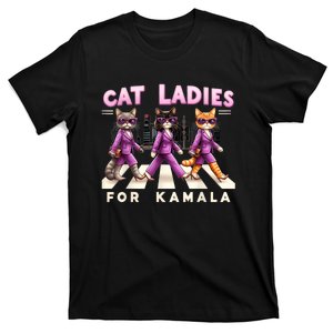 Cat Ladies For Kamala Vote Kamala Harris 2024 Cat Lover T-Shirt