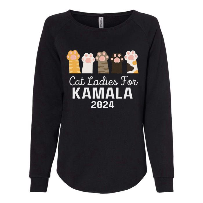 Cat Ladies For Kamala Childless Cat Ladies Funny Womens California Wash Sweatshirt