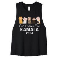 Cat Ladies For Kamala Childless Cat Ladies Funny Women's Racerback Cropped Tank