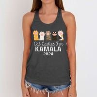 Cat Ladies For Kamala Childless Cat Ladies Funny Women's Knotted Racerback Tank