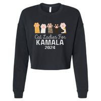 Cat Ladies For Kamala Childless Cat Ladies Funny Cropped Pullover Crew