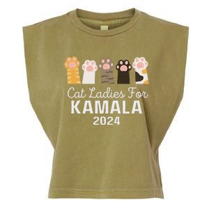 Cat Ladies For Kamala Childless Cat Ladies Funny Garment-Dyed Women's Muscle Tee