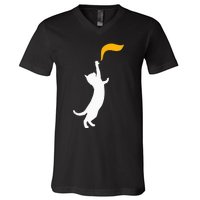 Cat Ladies For Kamala Harris Donald Trump 2024 Sarcastic V-Neck T-Shirt