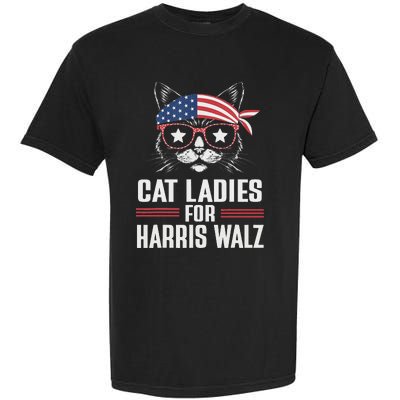 Cat Ladies For Harris Waltz Cat 2024 President Harris Waltz Garment-Dyed Heavyweight T-Shirt