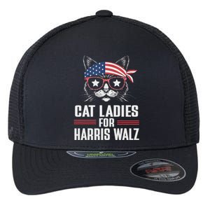 Cat Ladies For Harris Waltz Cat 2024 President Harris Waltz Flexfit Unipanel Trucker Cap