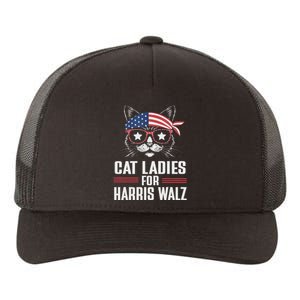 Cat Ladies For Harris Waltz Cat 2024 President Harris Waltz Yupoong Adult 5-Panel Trucker Hat