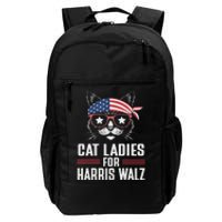 Cat Ladies For Harris Waltz Cat 2024 President Harris Waltz Daily Commute Backpack