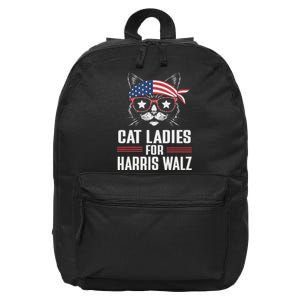 Cat Ladies For Harris Waltz Cat 2024 President Harris Waltz 16 in Basic Backpack