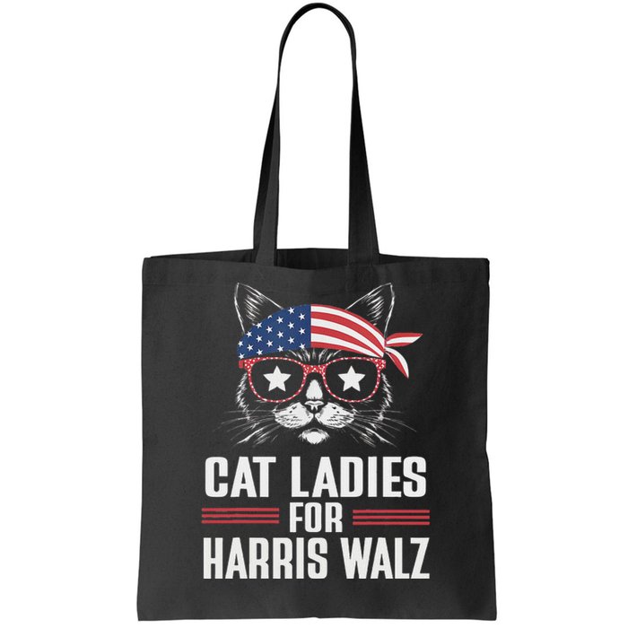 Cat Ladies For Harris Waltz Cat 2024 President Harris Waltz Tote Bag