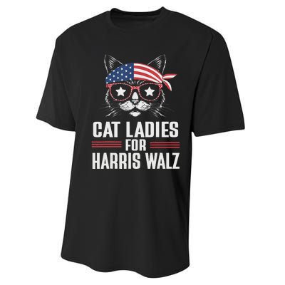 Cat Ladies For Harris Waltz Cat 2024 President Harris Waltz Performance Sprint T-Shirt