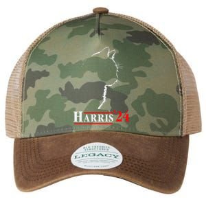 Cat Ladies For Kamala Funny Cat 2024 President Kamala Harris Legacy Tie Dye Trucker Hat