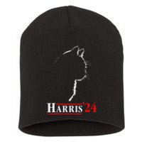 Cat Ladies For Kamala Funny Cat 2024 President Kamala Harris Short Acrylic Beanie