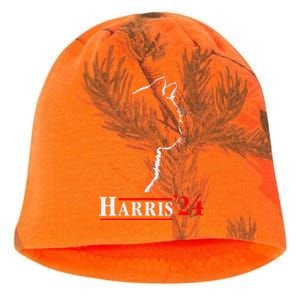 Cat Ladies For Kamala Funny Cat 2024 President Kamala Harris Kati - Camo Knit Beanie