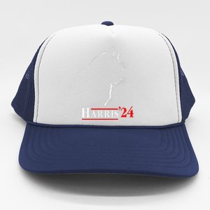 Cat Ladies For Kamala Funny Cat 2024 President Kamala Harris Trucker Hat