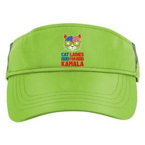 Cat Ladies For Kamala Funny Cat 2024 President Kamala Harris Premium Adult Drive Performance Visor