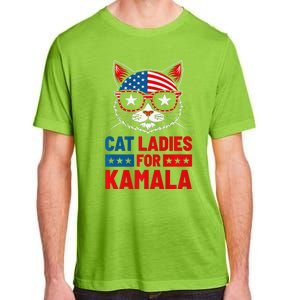 Cat Ladies For Kamala Funny Cat 2024 President Kamala Harris Premium Adult ChromaSoft Performance T-Shirt