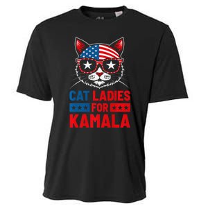 Cat Ladies For Kamala Funny Cat 2024 President Kamala Harris Premium Cooling Performance Crew T-Shirt